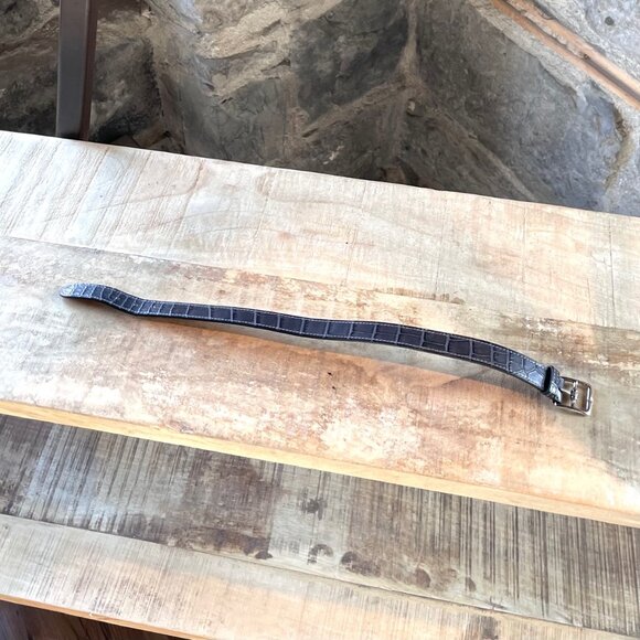 Hermès Graphite Alligator Étrivière Double Tour PHW Bracelet - Picture 8 of 11